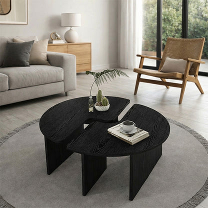 Τραπεζάκι Σαλονιού Σετ 2 Τμχ Dorena Χρώμα Sencron Black Ø90x41,7
