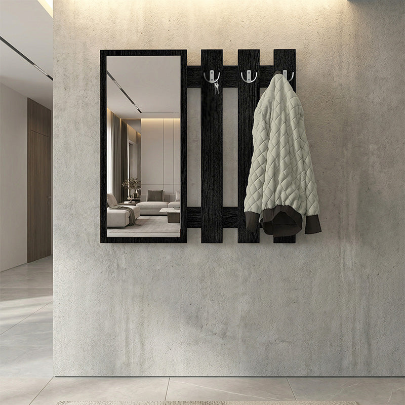 Κρεμάστρα Τοίχου με Καθρέπτη Folin Χρώμα Sencron Black 90x4x90