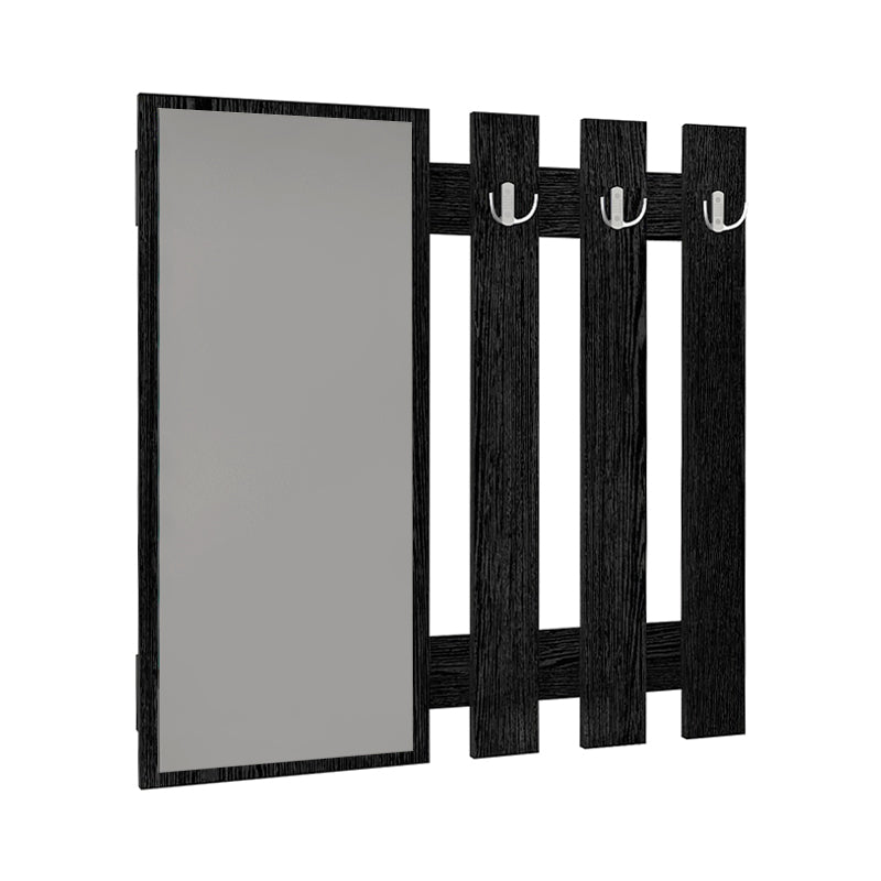 Κρεμάστρα Τοίχου με Καθρέπτη Folin Χρώμα Sencron Black 90x4x90