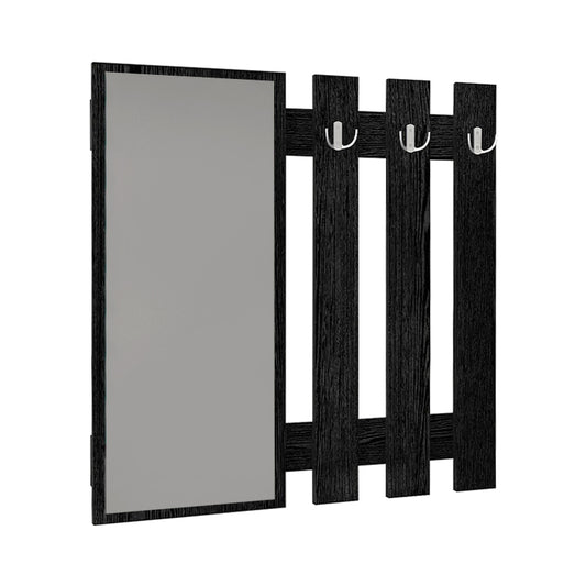 Κρεμάστρα Τοίχου με Καθρέπτη Folin Χρώμα Sencron Black 90x4x90