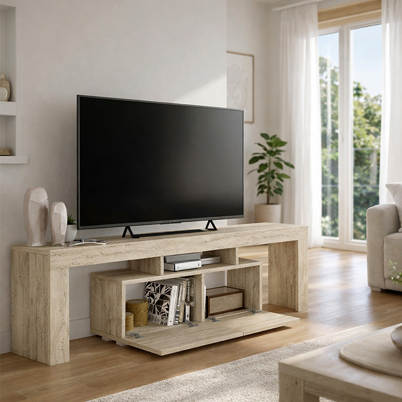 Έπιπλο Τηλεόρασης Woodra Χρώμα Travertine 180x31,3x50,2