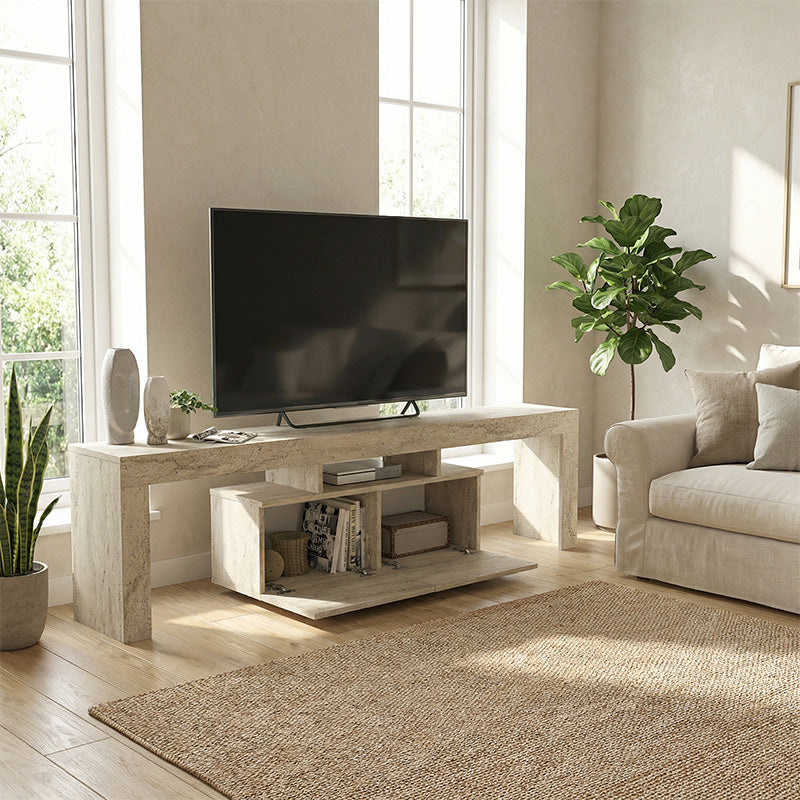 Έπιπλο Τηλεόρασης Woodra Χρώμα Travertine 180x31,3x50,2