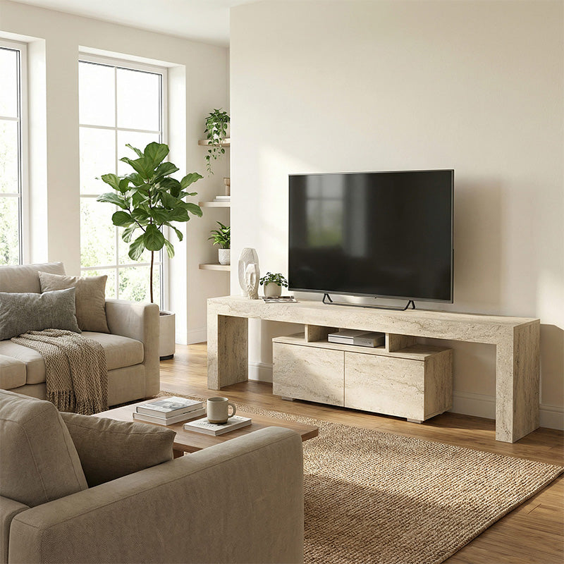 Έπιπλο Τηλεόρασης Woodra Χρώμα Travertine 180x31,3x50,2