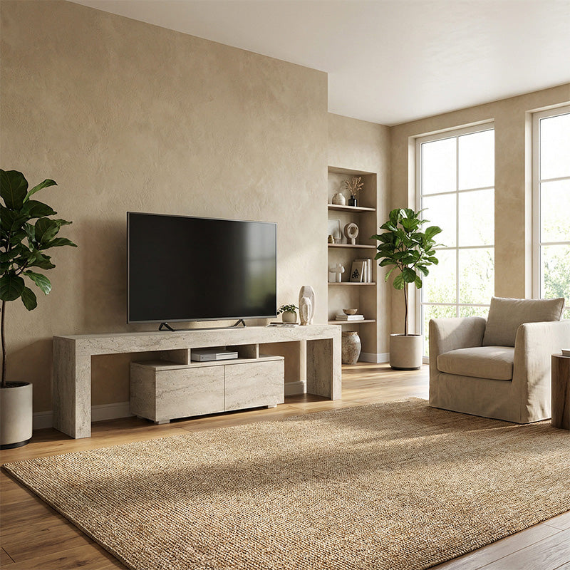 Έπιπλο Τηλεόρασης Woodra Χρώμα Travertine 180x31,3x50,2