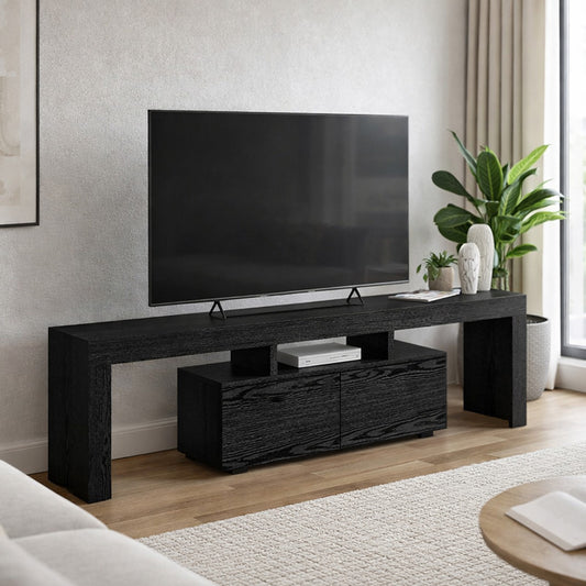 Έπιπλο Τηλεόρασης Woodra Χρώμα Sencron Black 180x31,3x50,2