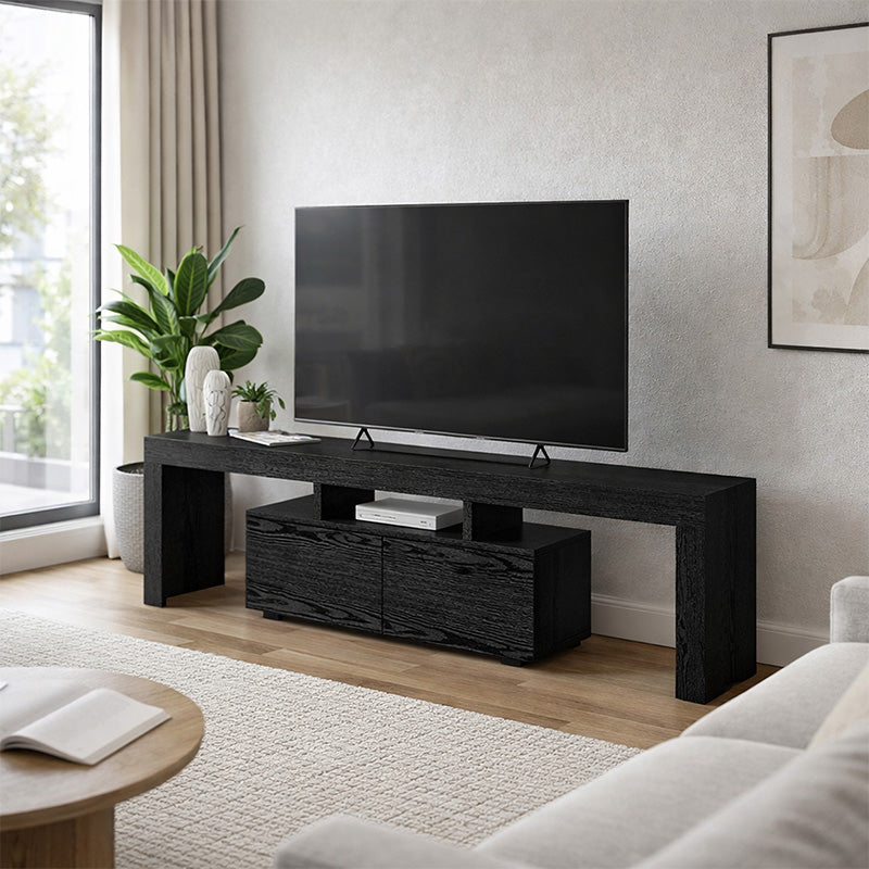 Έπιπλο Τηλεόρασης Woodra Χρώμα Sencron Black 180x31,3x50,2