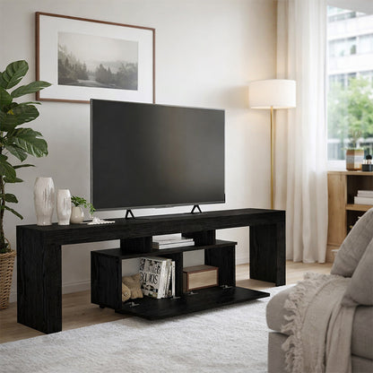 Έπιπλο Τηλεόρασης Woodra Χρώμα Sencron Black 180x31,3x50,2