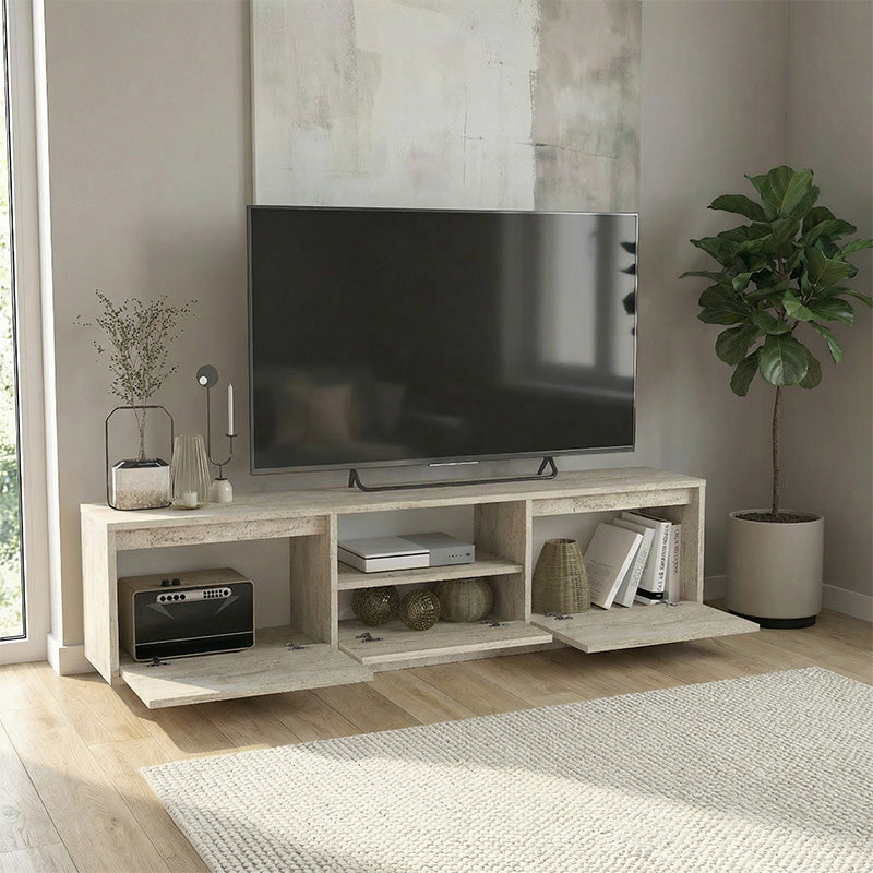 Έπιπλο Τηλεόρασης Lumbera Χρώμα Travertine 160x29,5x42
