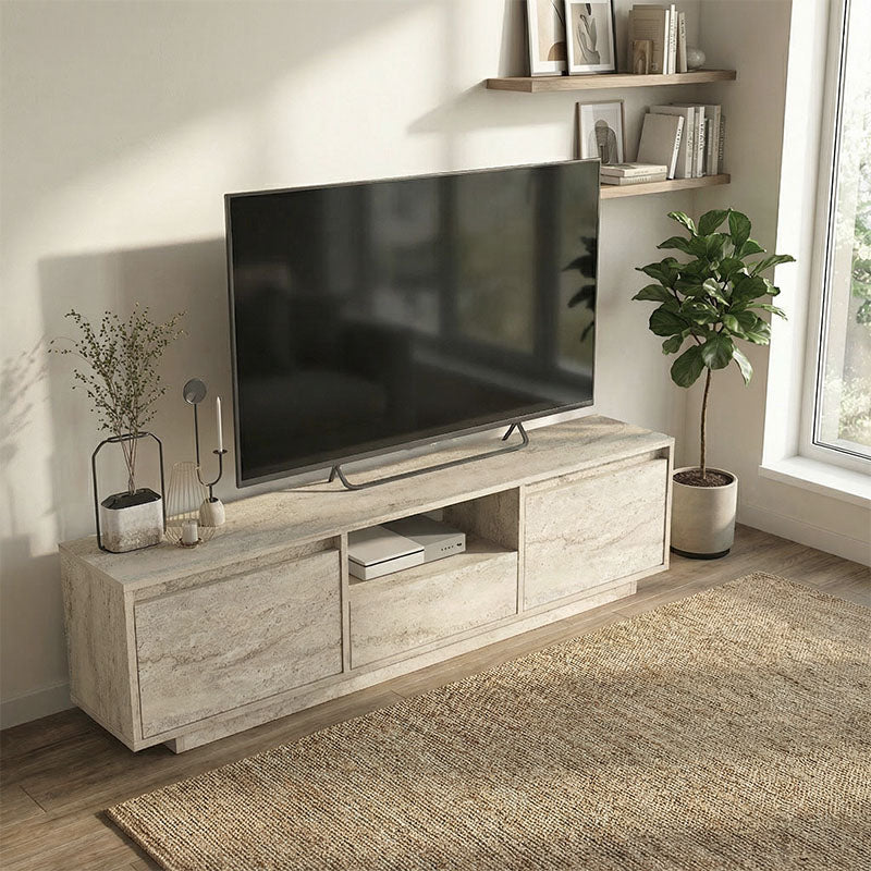 Έπιπλο Τηλεόρασης Lumbera Χρώμα Travertine 160x29,5x42
