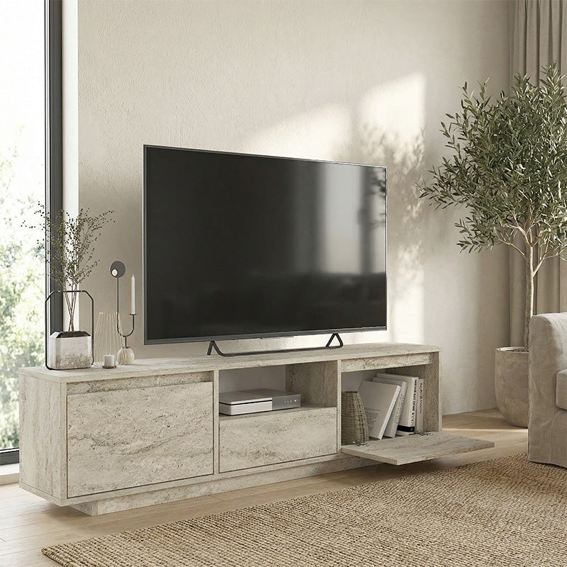 Έπιπλο Τηλεόρασης Lumbera Χρώμα Travertine 160x29,5x42