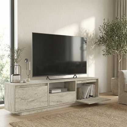 Έπιπλο Τηλεόρασης Lumbera Χρώμα Travertine 160x29,5x42