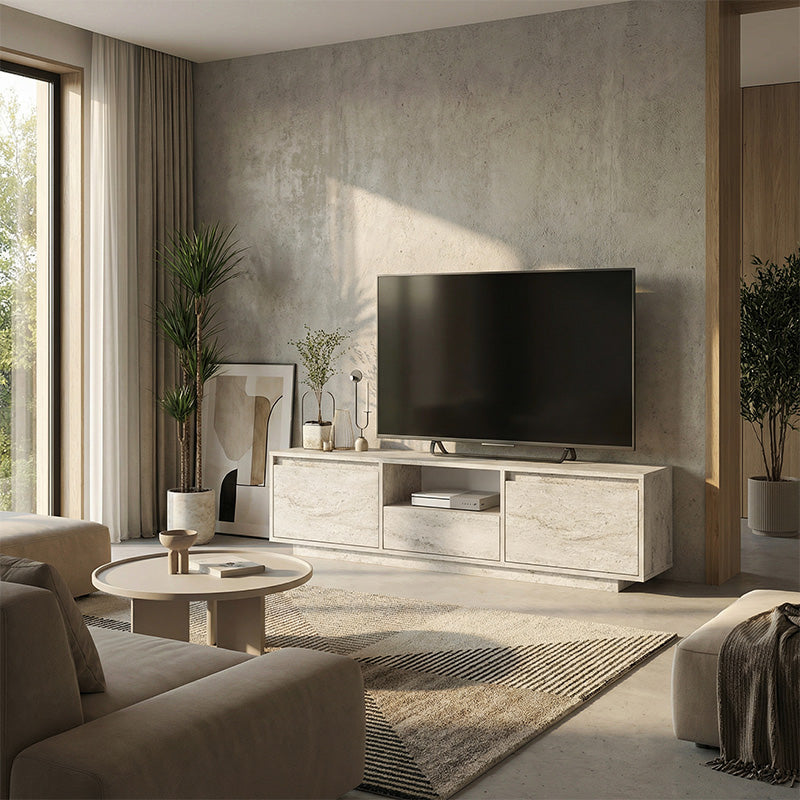 Έπιπλο Τηλεόρασης Lumbera Χρώμα Travertine 160x29,5x42