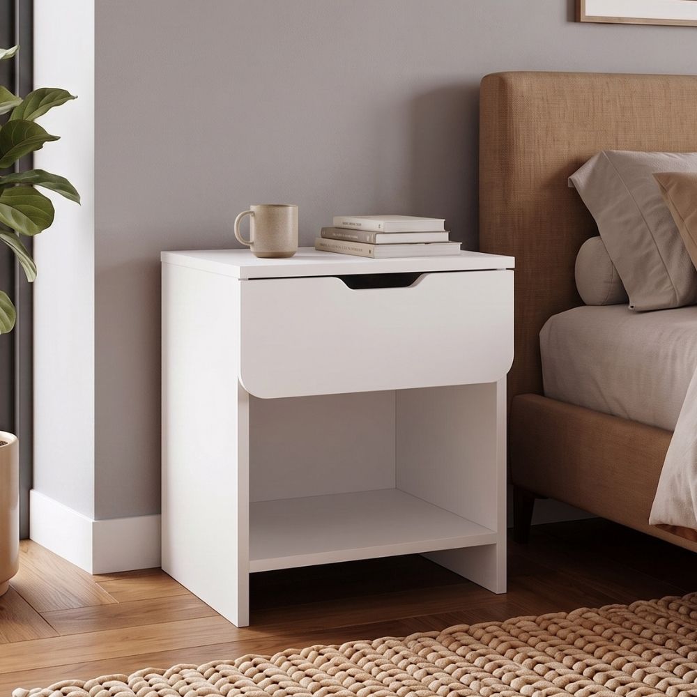 Mida Nightstand White Color 45x40x52