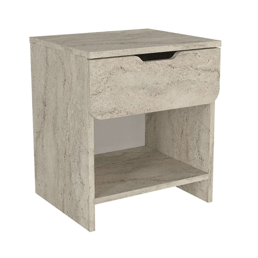 Mida Bedside Table Travertine Color 45x40x52