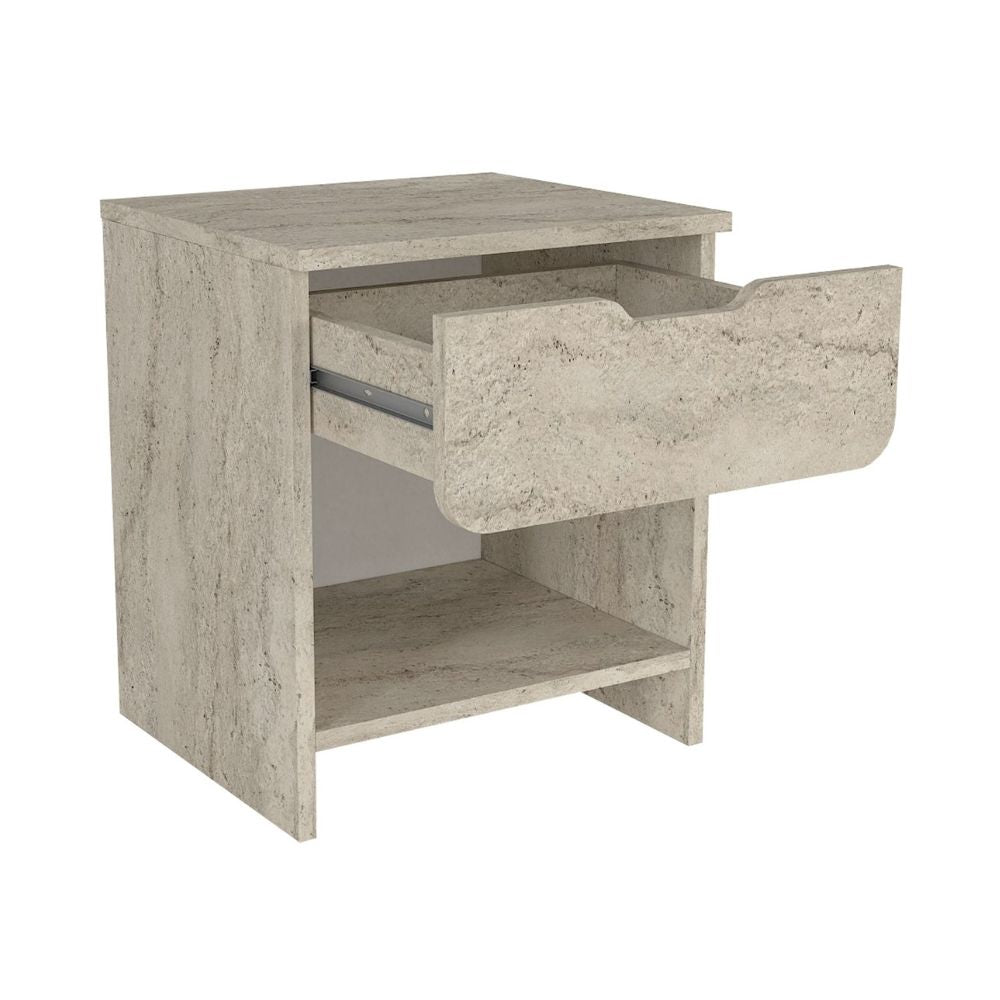 Mida Bedside Table Travertine Color 45x40x52