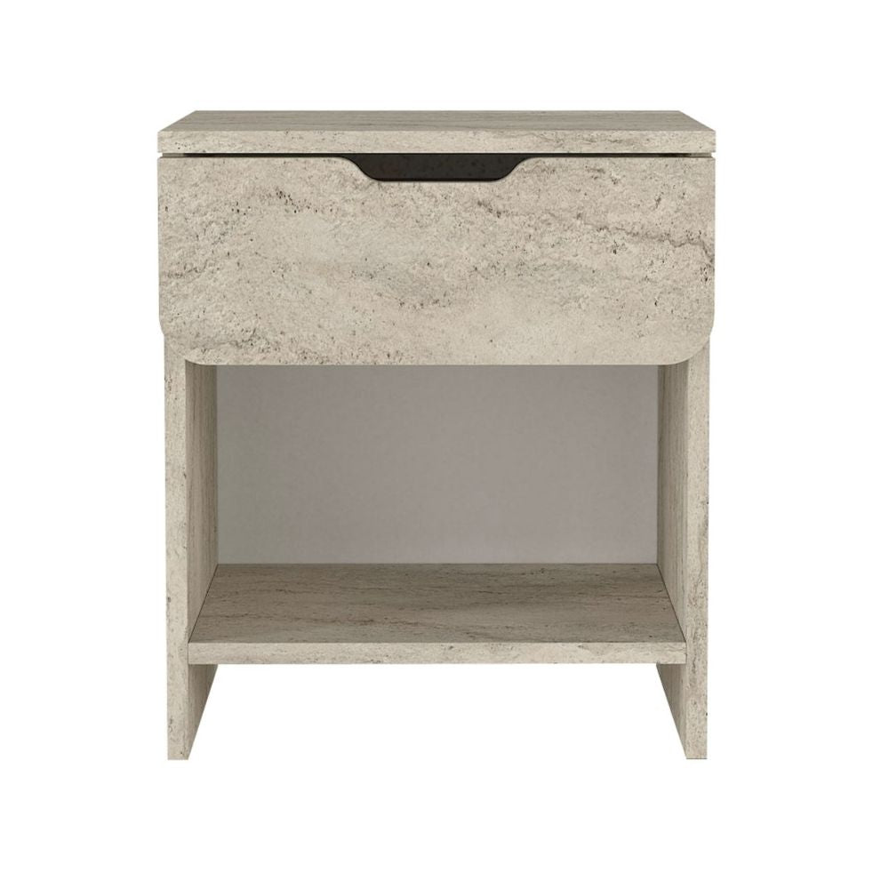 Mida Bedside Table Travertine Color 45x40x52