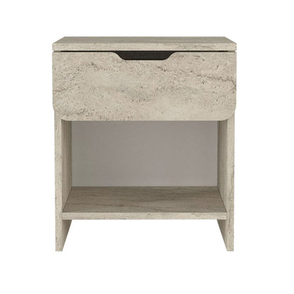 Mida Bedside Table Travertine Color 45x40x52