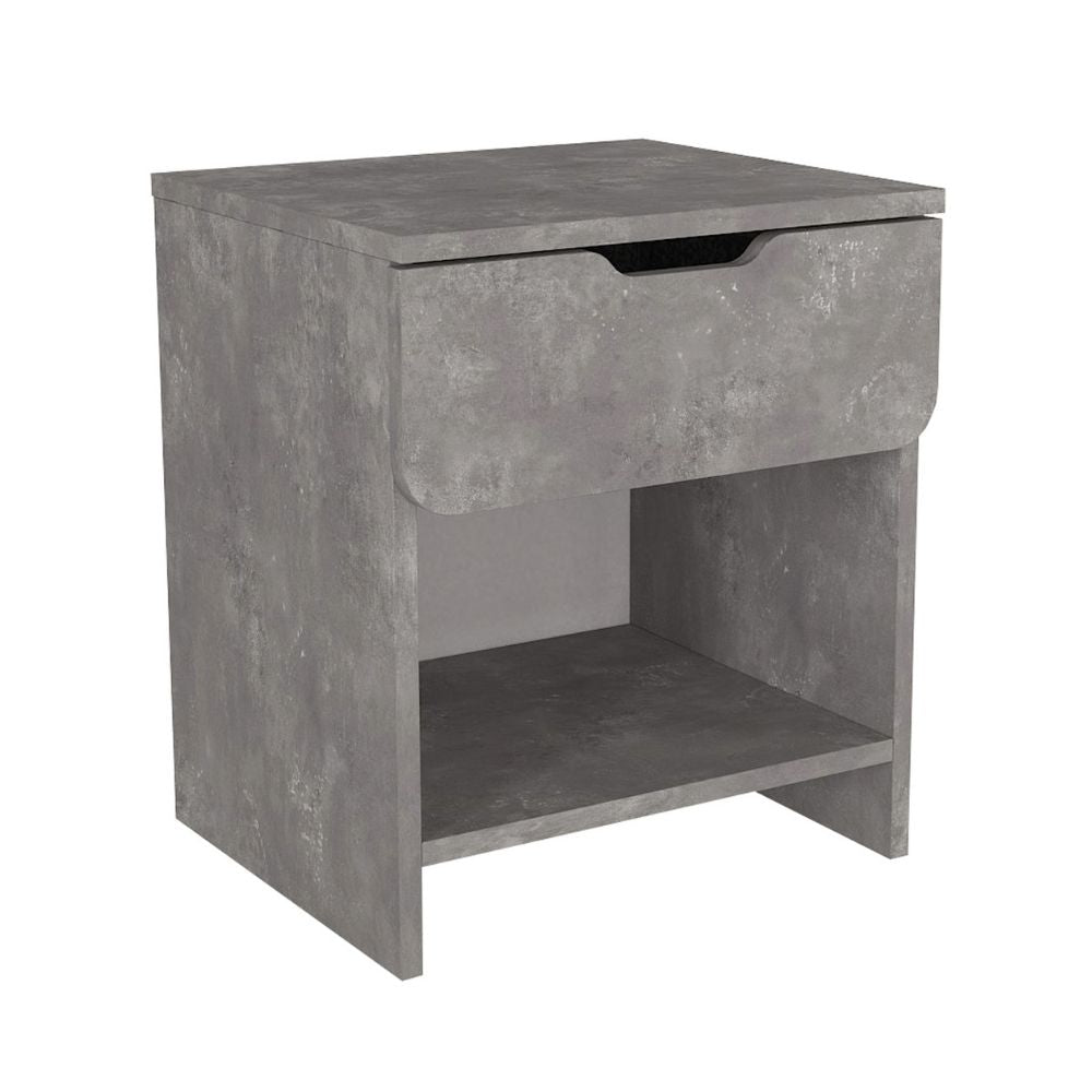 Κομοδίνο Mida Χρώμα Γκρι Σκυροδέματος 45x40x52