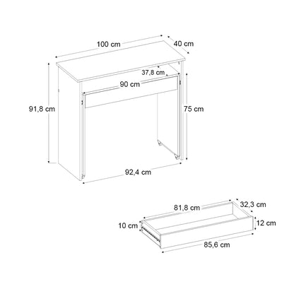 Κονσόλα - Γραφείο Εργασίας Fellos Χρώμα Λευκό 100x40x91,8