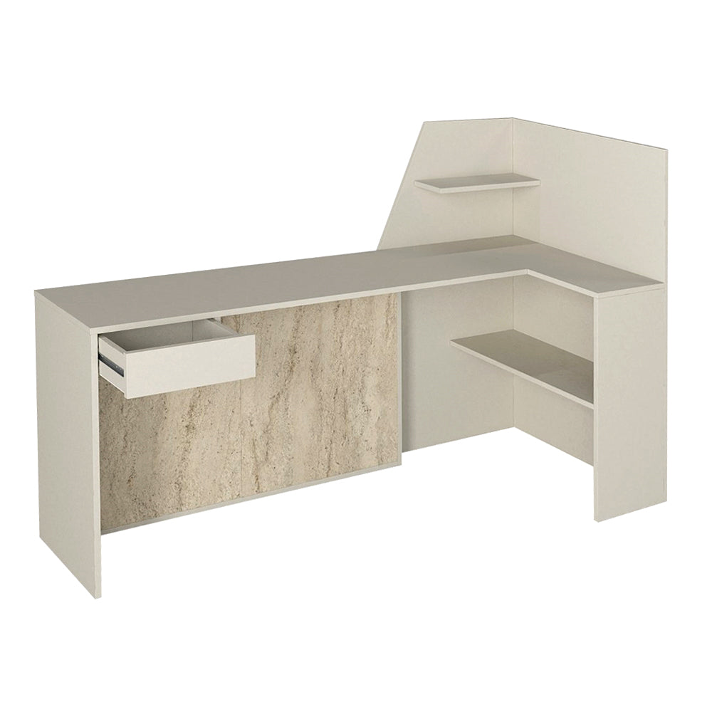 Γραφείο Υποδοχής - Reception Zegma με LED Χρώμα Sandstone - Travertine 181,2x73,2x120