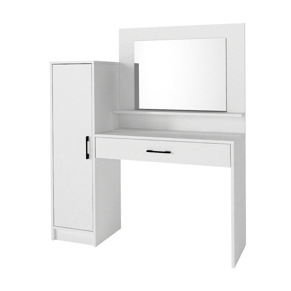 Τουαλέτα με Καθρέπτη Kaunos Χρώμα Λευκό 123,8x40x148,2