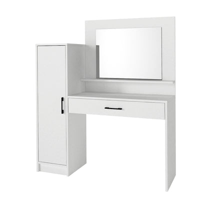 Τουαλέτα με Καθρέπτη Kaunos Χρώμα Λευκό 123,8x40x148,2