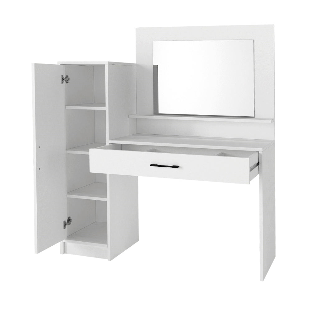 Τουαλέτα με Καθρέπτη Kaunos Χρώμα Λευκό 123,8x40x148,2
