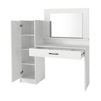 Τουαλέτα με Καθρέπτη Kaunos Χρώμα Λευκό 123,8x40x148,2