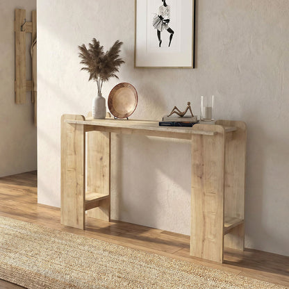 Κονσόλα Mendoza Χρώμα Sapphire Oak - Travertine 130,8x35x76,8