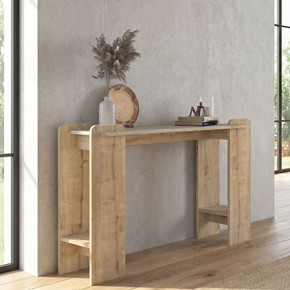 Κονσόλα Mendoza Χρώμα Sapphire Oak - Travertine 130,8x35x76,8