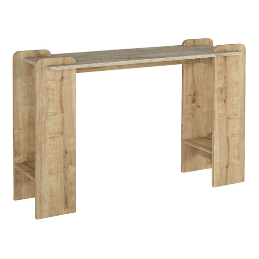 Κονσόλα Mendoza Χρώμα Sapphire Oak - Travertine 130,8x35x76,8