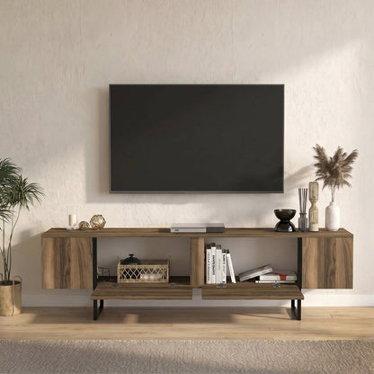 Έπιπλο Τηλεόρασης Orontes Χρώμα Καρυδί 180x29,6x50