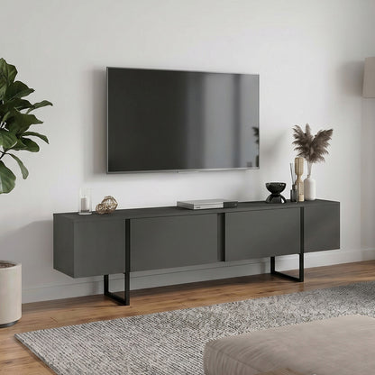 Έπιπλο Τηλεόρασης Orontes Χρώμα Ανθρακί 180x29,6x50