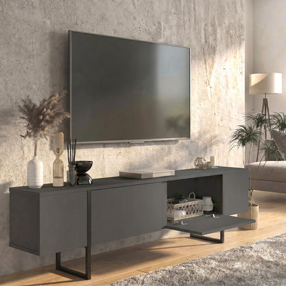 Έπιπλο Τηλεόρασης Orontes Χρώμα Ανθρακί 180x29,6x50