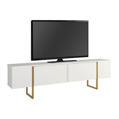 Έπιπλο Τηλεόρασης Orontes Χρώμα Λευκό - Χρυσό 180x29,6x50