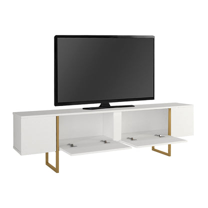 Έπιπλο Τηλεόρασης Orontes Χρώμα Λευκό - Χρυσό 180x29,6x50