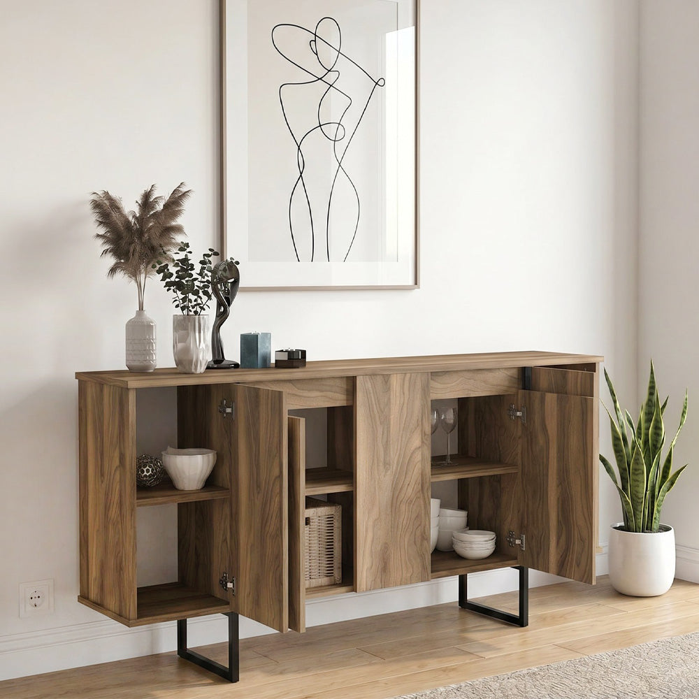 Μπουφές Orontes Χρώμα Καρυδί 160x35,2x80