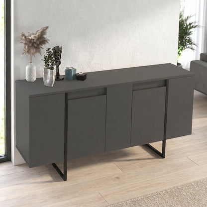 Μπουφές Orontes Χρώμα Ανθρακί 160x35,2x80