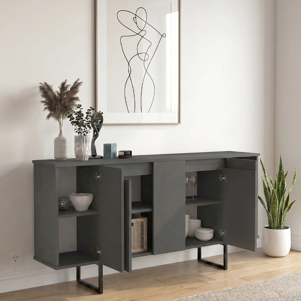 Μπουφές Orontes Χρώμα Ανθρακί 160x35,2x80