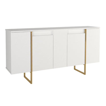 Μπουφές Orontes Χρώμα Λευκό - Χρυσό 160x35,2x80