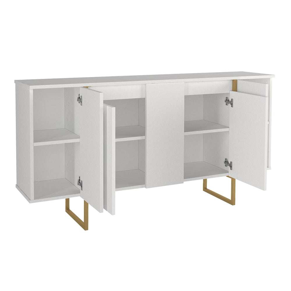Μπουφές Orontes Χρώμα Λευκό - Χρυσό 160x35,2x80