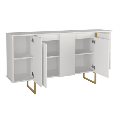 Μπουφές Orontes Χρώμα Λευκό - Χρυσό 160x35,2x80