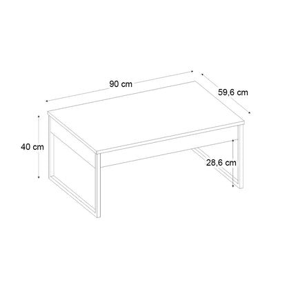 Τραπεζάκι Σαλονιού Orontes Χρώμα Travertine - Χρυσό 90x59,6x40