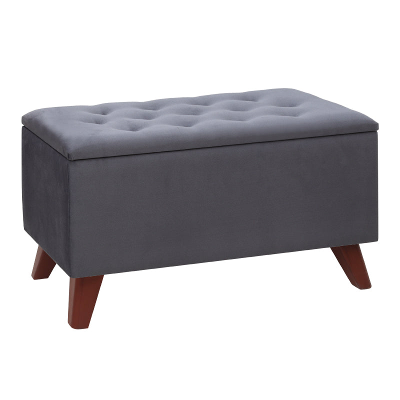 Σκαμπώ - Ταμπουρέ Lotus Βελούδινο Χρώμα Ανθρακί 90x40x50