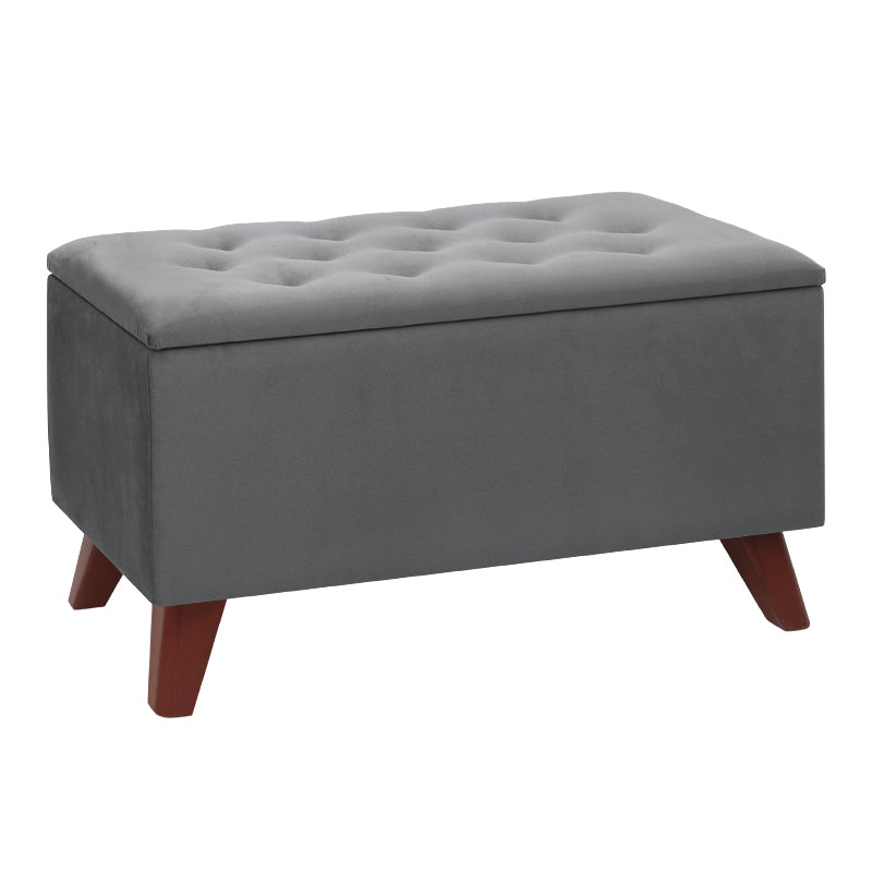 Σκαμπώ - Ταμπουρέ Lotus Βελούδινο Χρώμα Γκρι 90x40x50