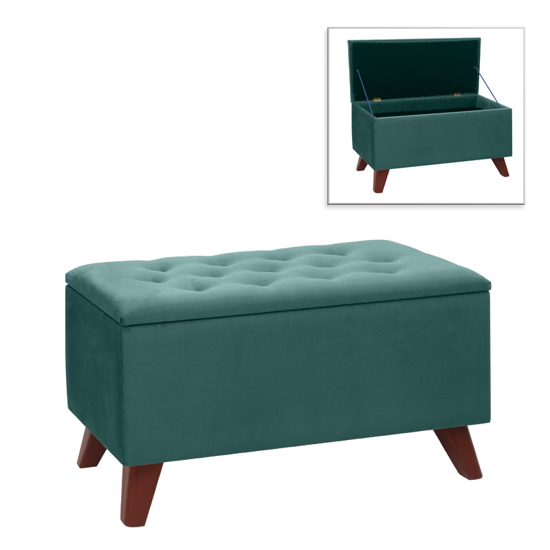 Σκαμπώ - Ταμπουρέ Lotus Βελούδινο Χρώμα Κυπαρισσί 90x40x50