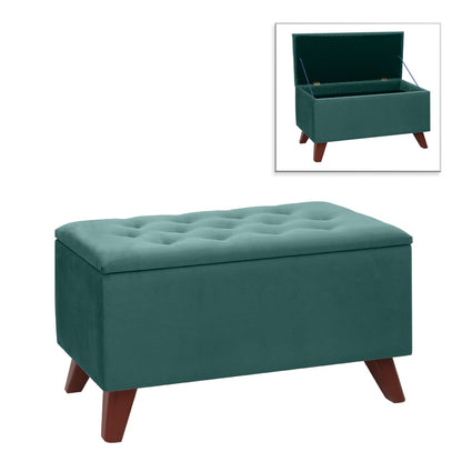 Σκαμπώ - Ταμπουρέ Lotus Βελούδινο Χρώμα Κυπαρισσί 90x40x50