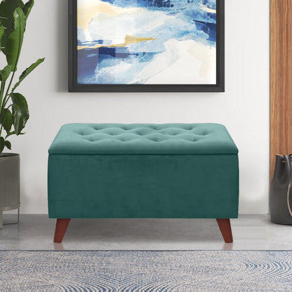 Σκαμπώ - Ταμπουρέ Lotus Βελούδινο Χρώμα Κυπαρισσί 90x40x50