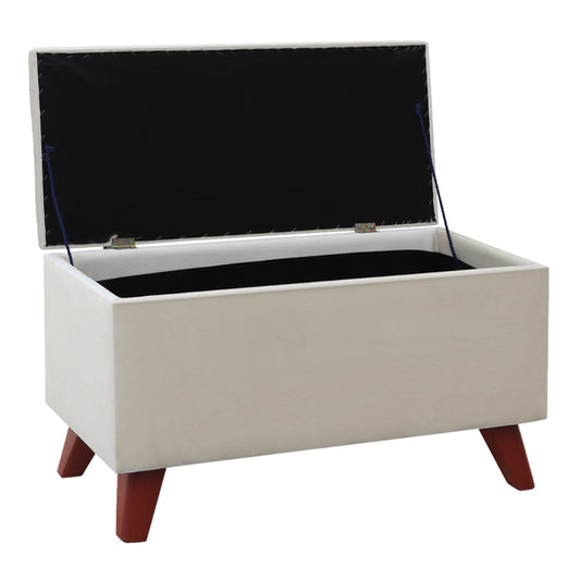 Σκαμπώ - Ταμπουρέ Lotus Βελούδινο Χρώμα Κρεμ 90x40x50