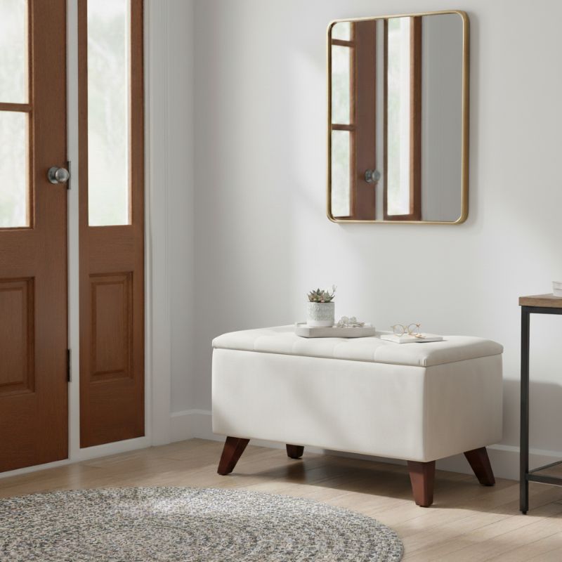 Σκαμπώ - Ταμπουρέ Lotus Βελούδινο Χρώμα Κρεμ 90x40x50